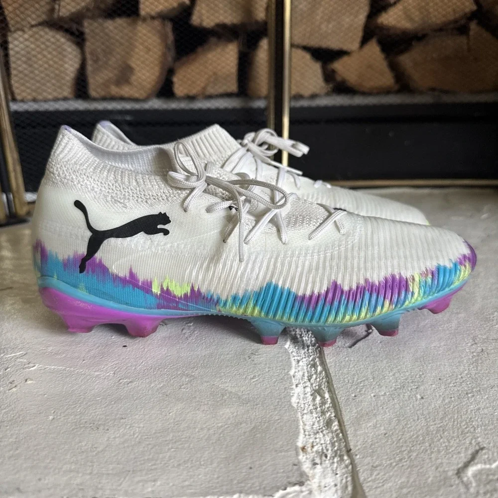 Puma Future 7 Match FG/AG Womens Soccer Cleats White Multi 108770-01 Size 8